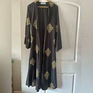 Elegant Black and Gold Embroidered Dress